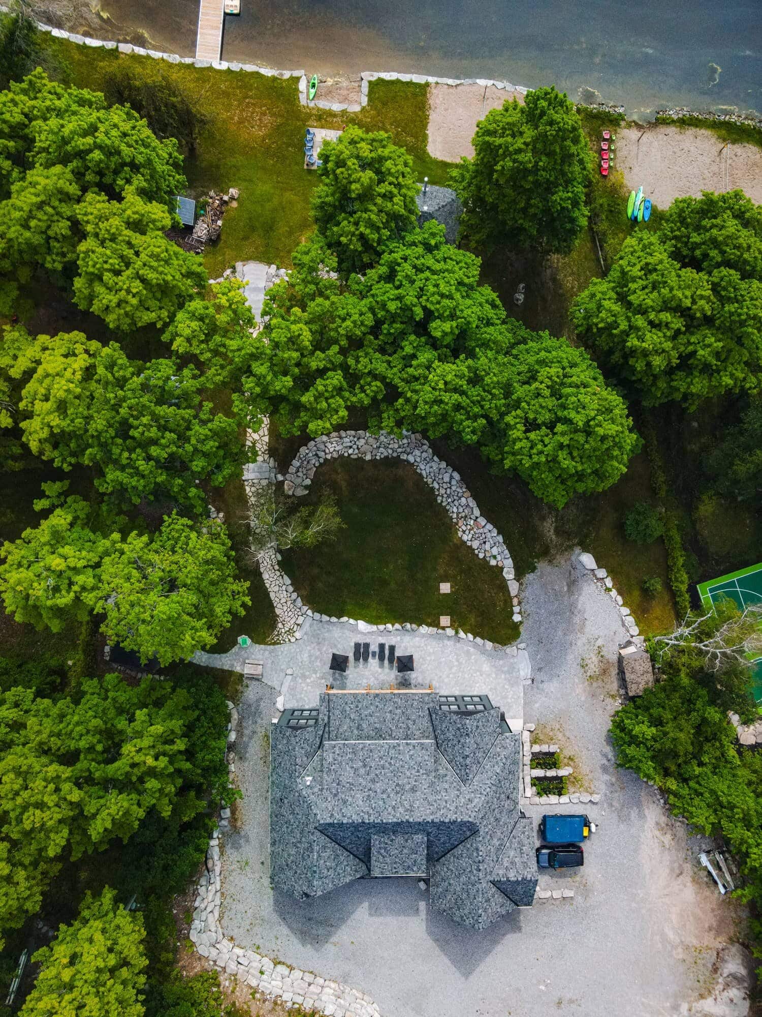 Ontario cottage aerial marketing photography by Evan Aube Creative