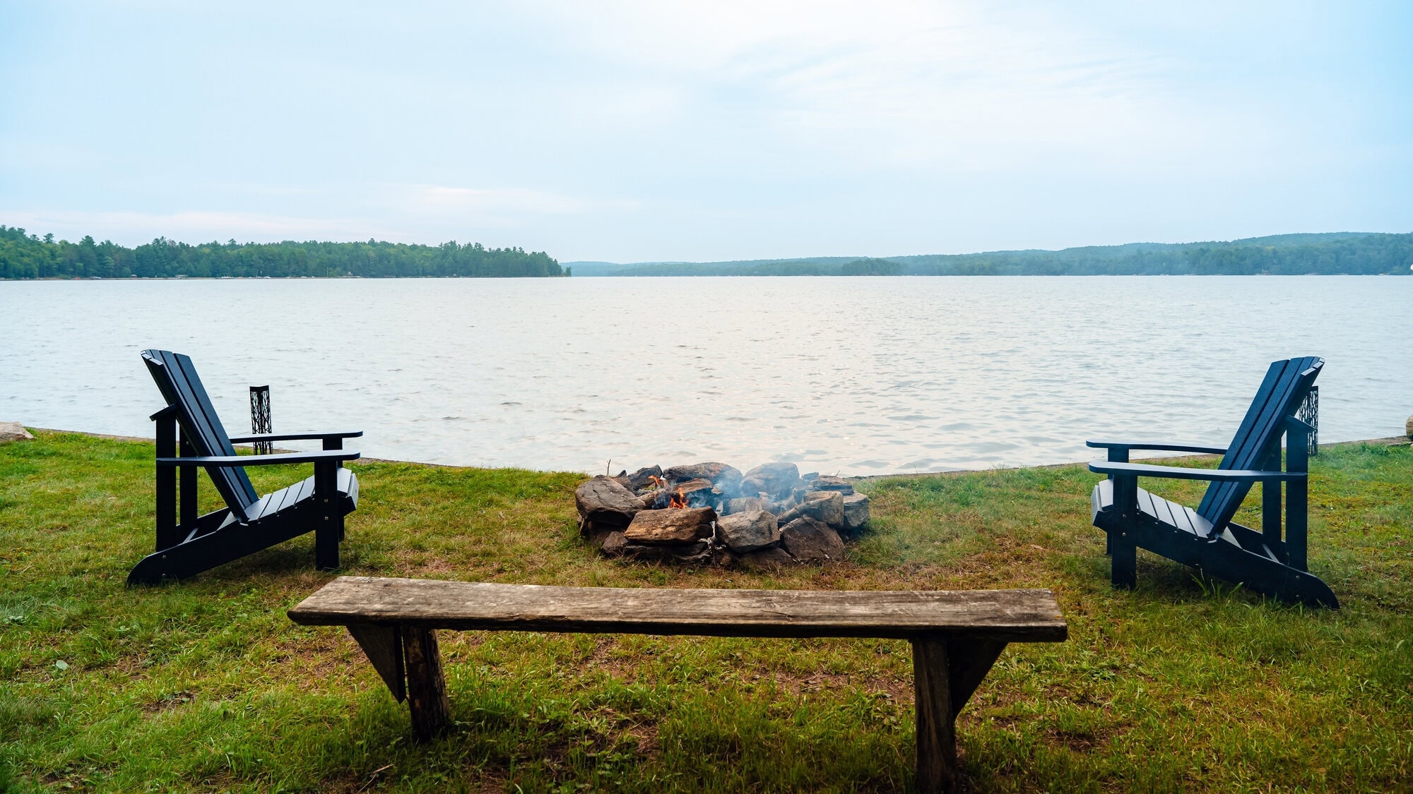 Haliburton cottage exterior waterfront view