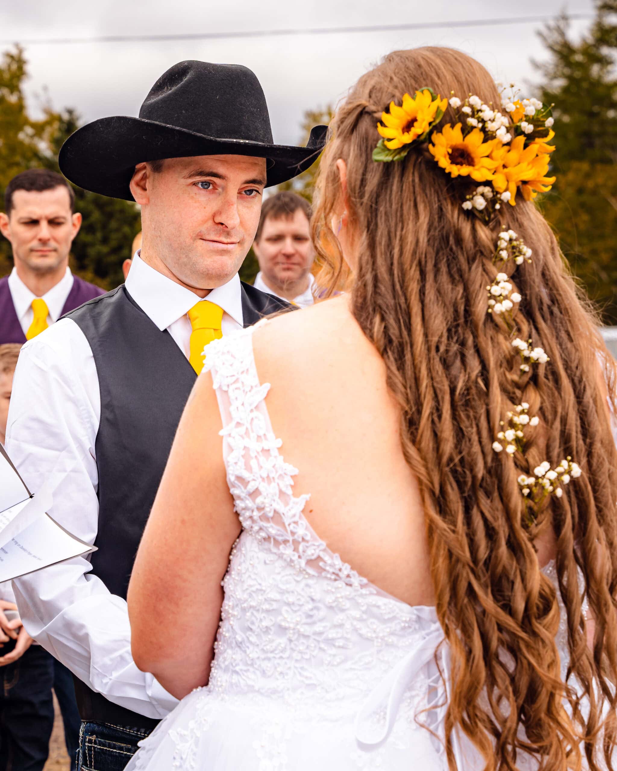 Candid wedding moment from Danielle and Shawn's Kawartha Lakes wedding
