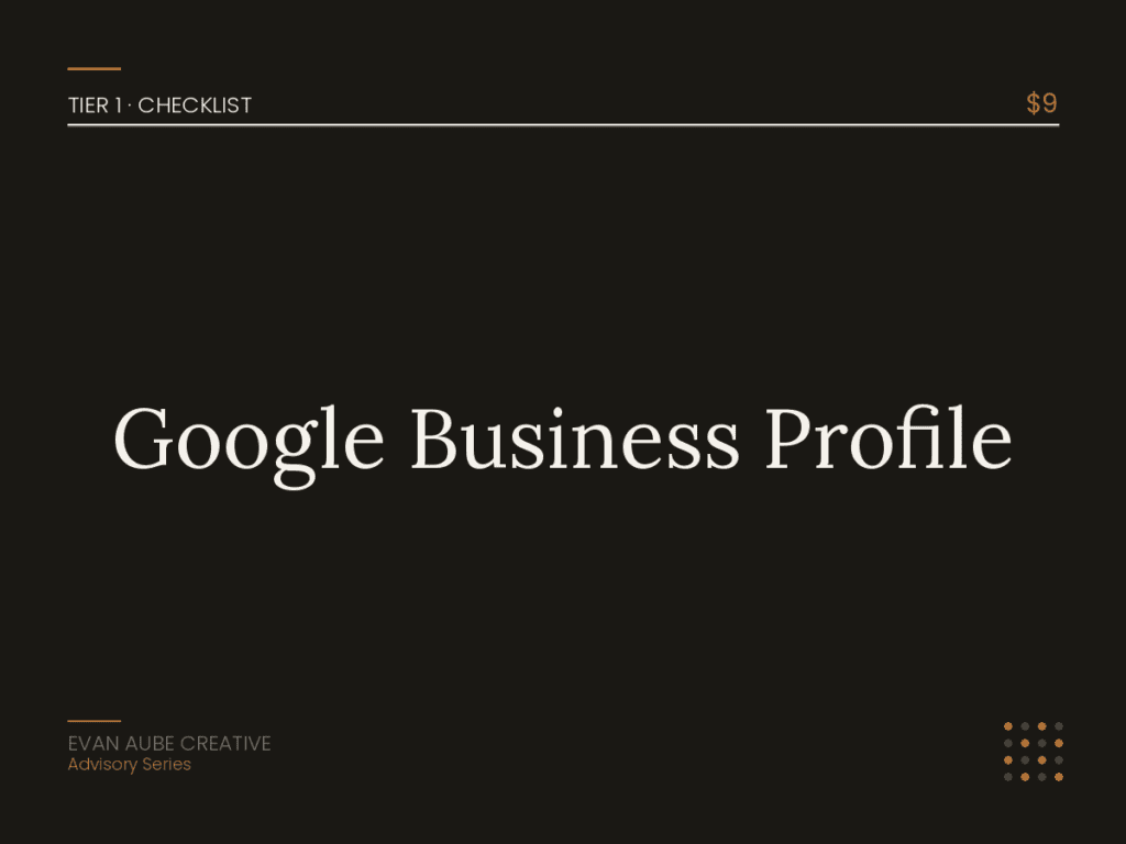 Google Business Profile checklist for content planning.